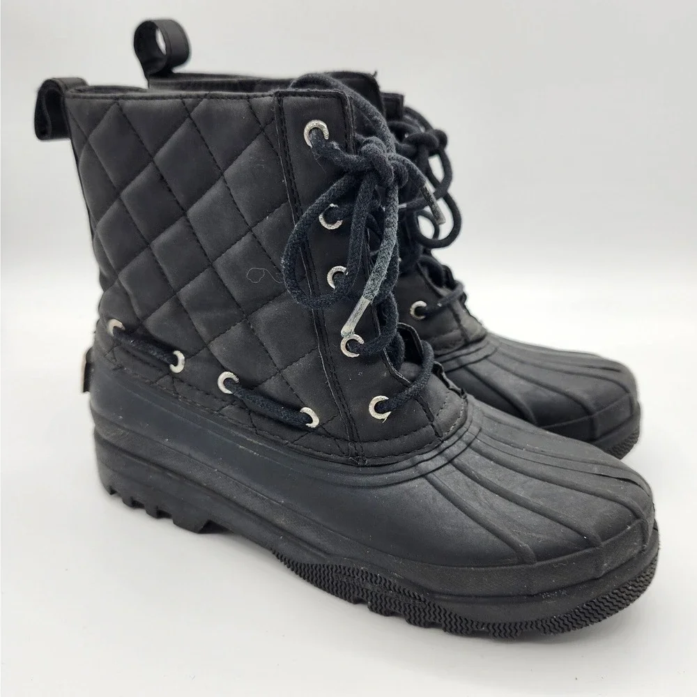Sperry Top-Sider Saltwater Quilted‎ Duck Boots Black STS93572 Womens 7